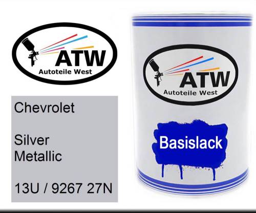 Chevrolet, Silver Metallic, 13U / 9267 27N: 500ml Lackdose, von ATW Autoteile West.
